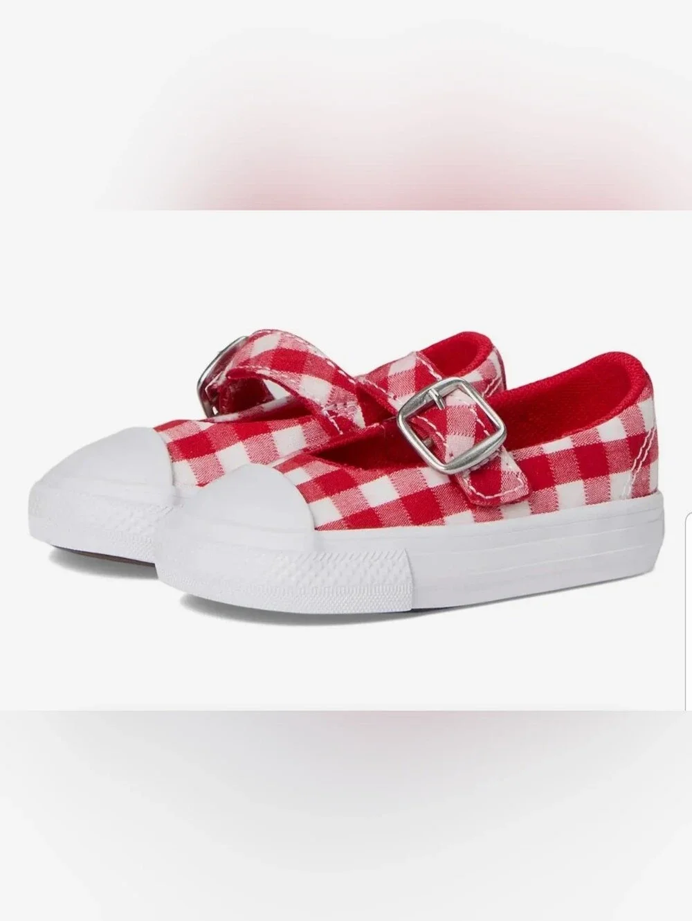 NEW! Converse Girls' Red Gingham Mary Jane Sneakers Sz 10 NWT
